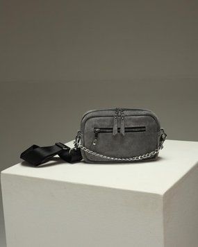 Жіноча сумка крос-боді з натуральної замши (сірий) SW110-5 SW110-5 фото
