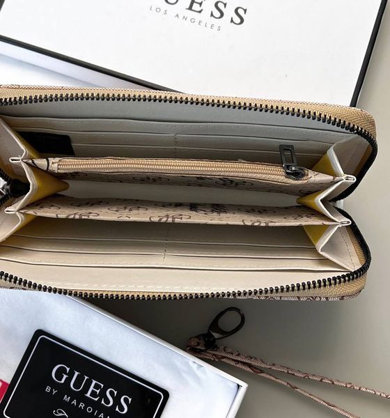 Женский кошелек на молнии Guess (7595) бежевый 2527204291 фото