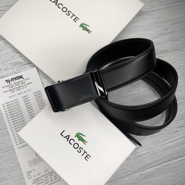 Чоловічий класичний ремінь з пряжкою автомат Lacoste (993) 993 фото
