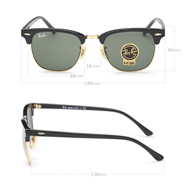 Сонцезахисні окуляри в стилі RAY BAN 3016 clubmaster black LUX 2527202457 фото
