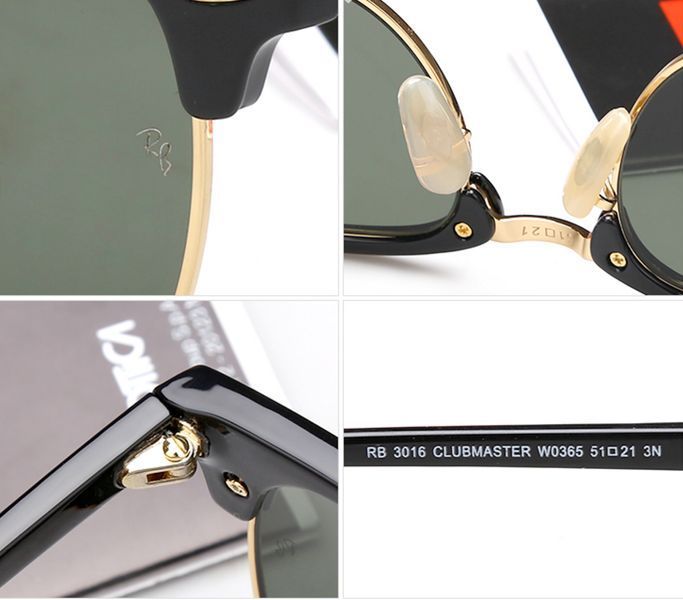 Сонцезахисні окуляри в стилі RAY BAN 3016 clubmaster black LUX 2527202457 фото