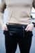 Чоловіча сумка-бананка на пояс з натуральної гладкої шкіри SKILL (чорна), стильна бананка, шкіряна поясна сумка, сумка через плече SKL-027 фото 3