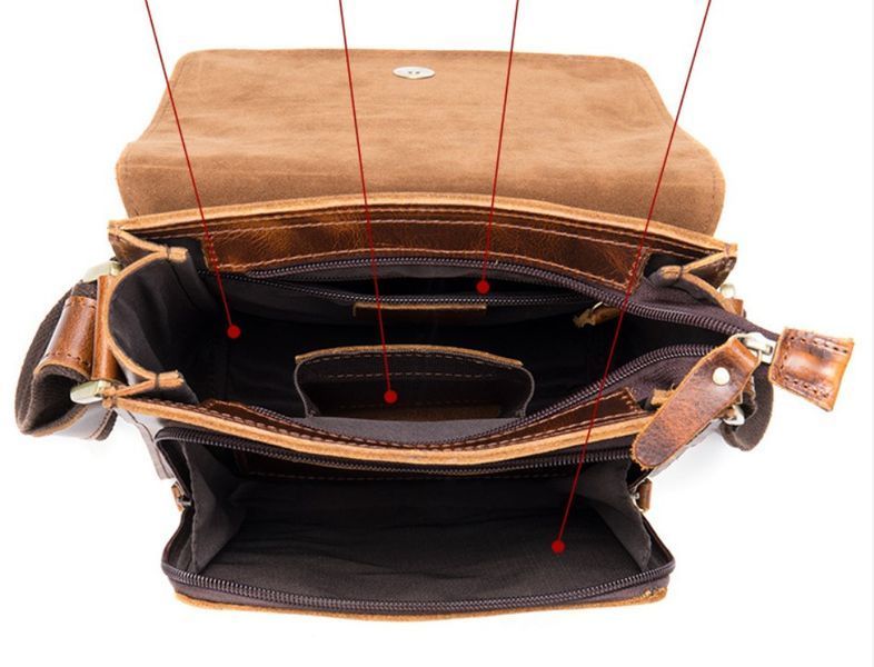 Сумка кожаная мужская средних размеров Leather Collection (7433) коричневый 2527212039 фото