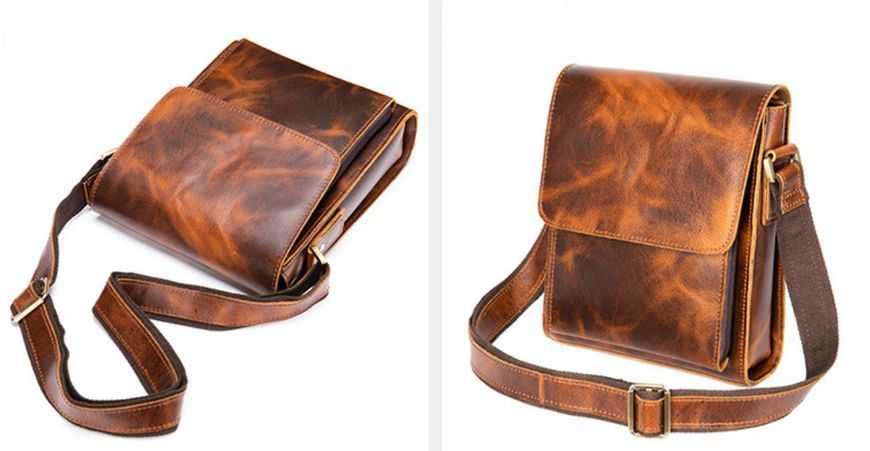 Сумка кожаная мужская средних размеров Leather Collection (7433) коричневый 2527212039 фото