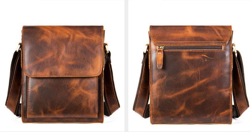 Сумка кожаная мужская средних размеров Leather Collection (7433) коричневый 2527212039 фото