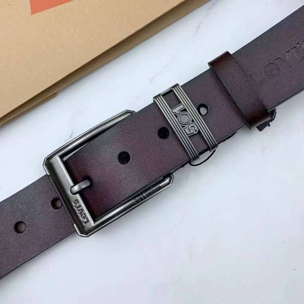 оловічий шкіряний брендовий ремінь Levis (514), коричневий 2527203769 фото