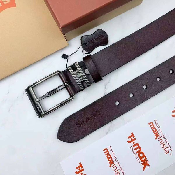 оловічий шкіряний брендовий ремінь Levis (514), коричневий 2527203769 фото