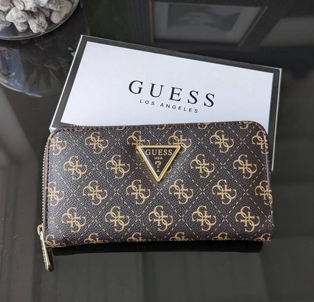 Брендовий зручний гаманець Guess (7596) коричневий 2671134195 фото