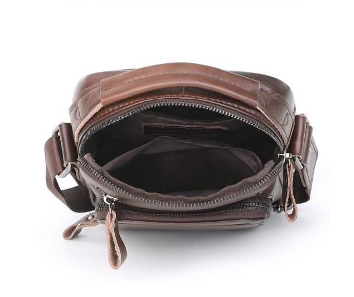 Небольшая мужская кожаная сумка Leather Collection (5057) черная 2527212045 фото