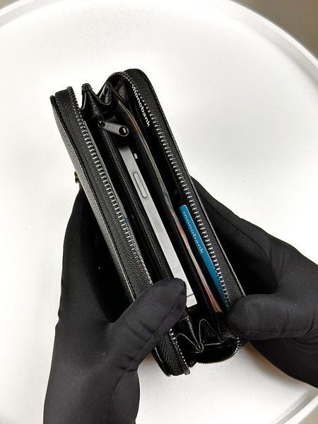 Шкіряний клатч-гаманець із натуральної зернистої шкіри SV001 (чорний) SV001 фото