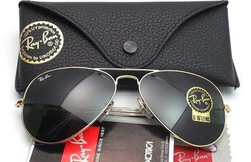 Чоловічі сонцезахисні окуляри Ray-Ban Aviator 3026 (001/62) Lux, стильні окуляри, брендові авіатори, окуляри з UV-захистом 001/62 фото