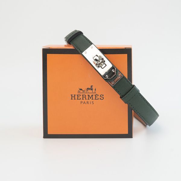 Жіночий шкіряний ремінь Hermes Гермес (280-2) зелений 2671134216 фото