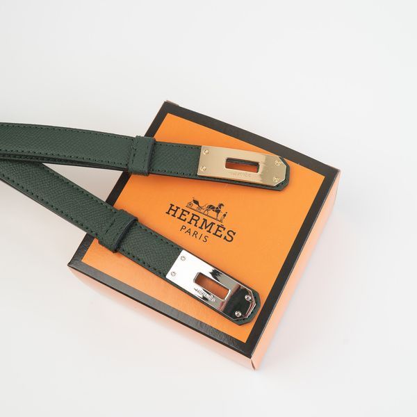 Жіночий шкіряний ремінь Hermes Гермес (280-2) зелений 2671134216 фото