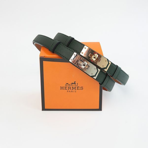 Жіночий шкіряний ремінь Hermes Гермес (280-2) зелений 2671134216 фото