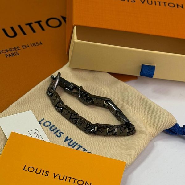 Чоловічий брендовий браслет Lv, ЛВ (20205) grey 3078792999 фото
