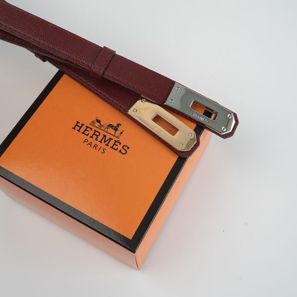Жіночий шкіряний ремінь Hermes Гермес (280-2) бордовий 2671134217 фото
