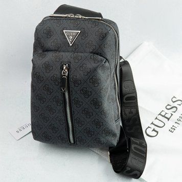 Мужская сумка бананка на пояс и на грудь (слинг) Guess (7517) серая 2671134028 фото