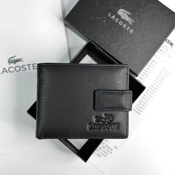 Мужской кожаный кошелек на магните Lacoste (82081) черный 2535865221 фото