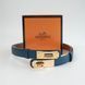 Женский кожаный ремень Hermes Гермес (280-1) синий, ремень из натуральной кожи, стильный женский ремень 280-1 фото 2