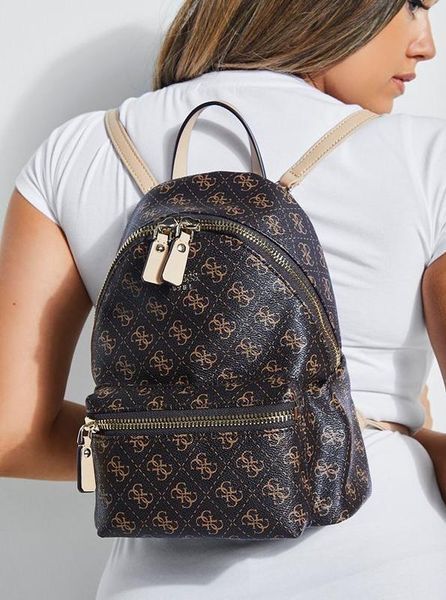Жіночий брендовий рюкзак Guess (4557) brown 2527203594 фото