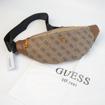 Женская сумка "бананка", слинг на пояс и на грудь Guess (7518) светло коричневая 2671134224 фото