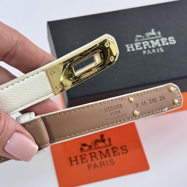 Жіночий шкіряний ремінь Hermes Гермес (280-1) білий 2532938518 фото
