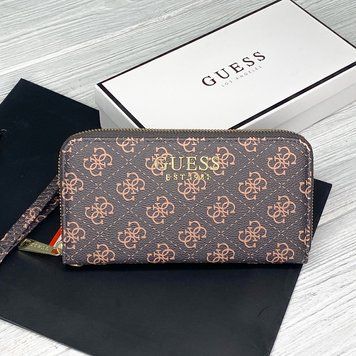 Жіночий гаманець з ремінцем на зап'ястку Guess (7590) коричневий 2527212132 фото