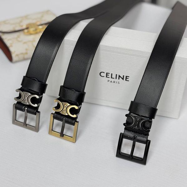 Женский кожаный ремень Celine black (3 cм) (5610) 2527213339 фото