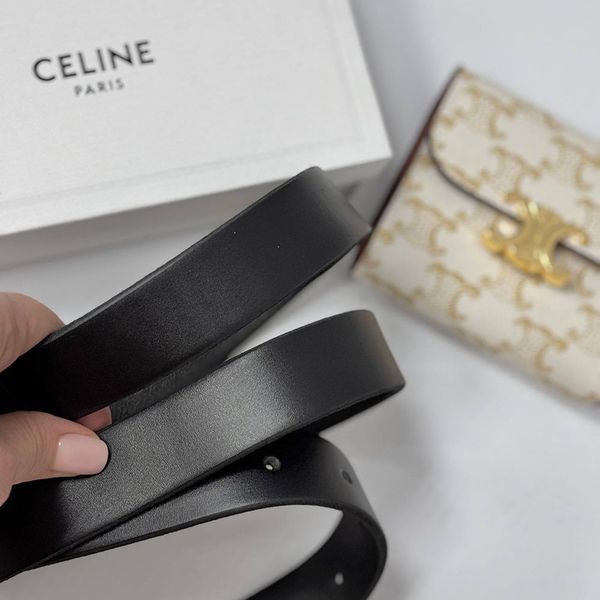 Женский кожаный ремень Celine black (3 cм) (5610) 2527213339 фото