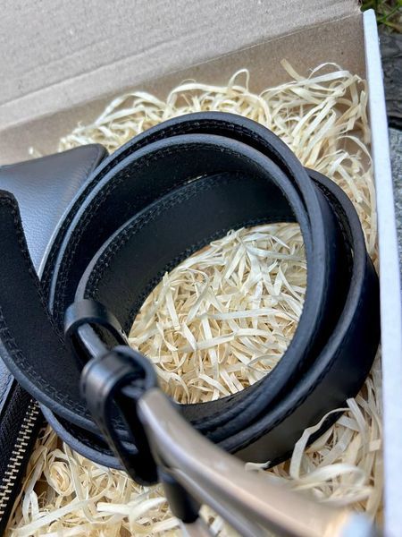 Чоловічий шкіряний набір ELIT BOX: клатч і ремінь, подарунковий набір зі шкіри, стильний комплект для чоловіка, шкіряний подарунок D162 фото