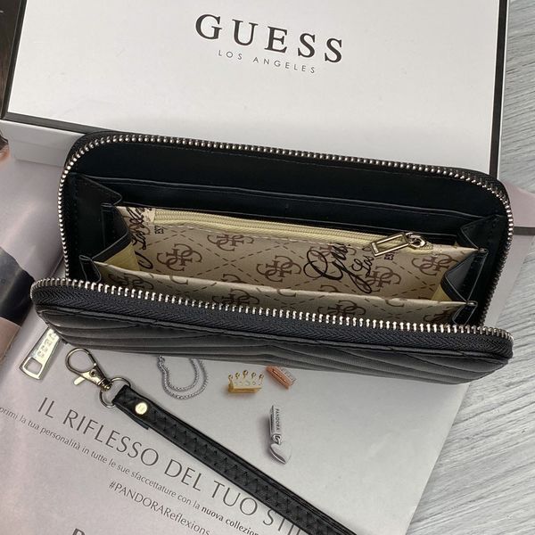 Жіночий гаманець на блискавці Guess (7582) чорний 2527203621 фото
