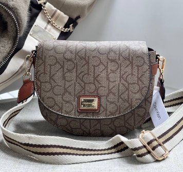 Небольшая женская сумочка на плечо Ck K6071 light brown 2527203742 фото