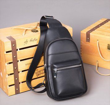Кожаная мужская бананка, сумка на грудь, слинг Leather Collection (9011) 2671134120 фото