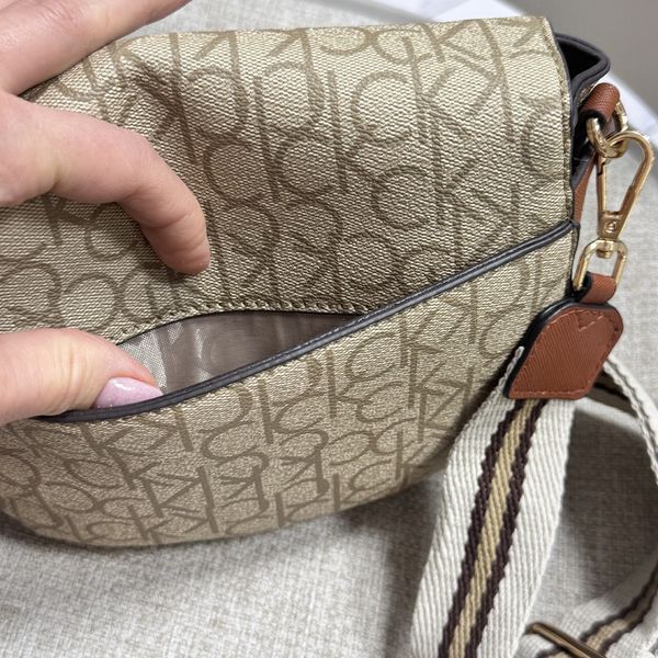 Небольшая женская сумочка на плечо Ck K6071 beige 2527203743 фото